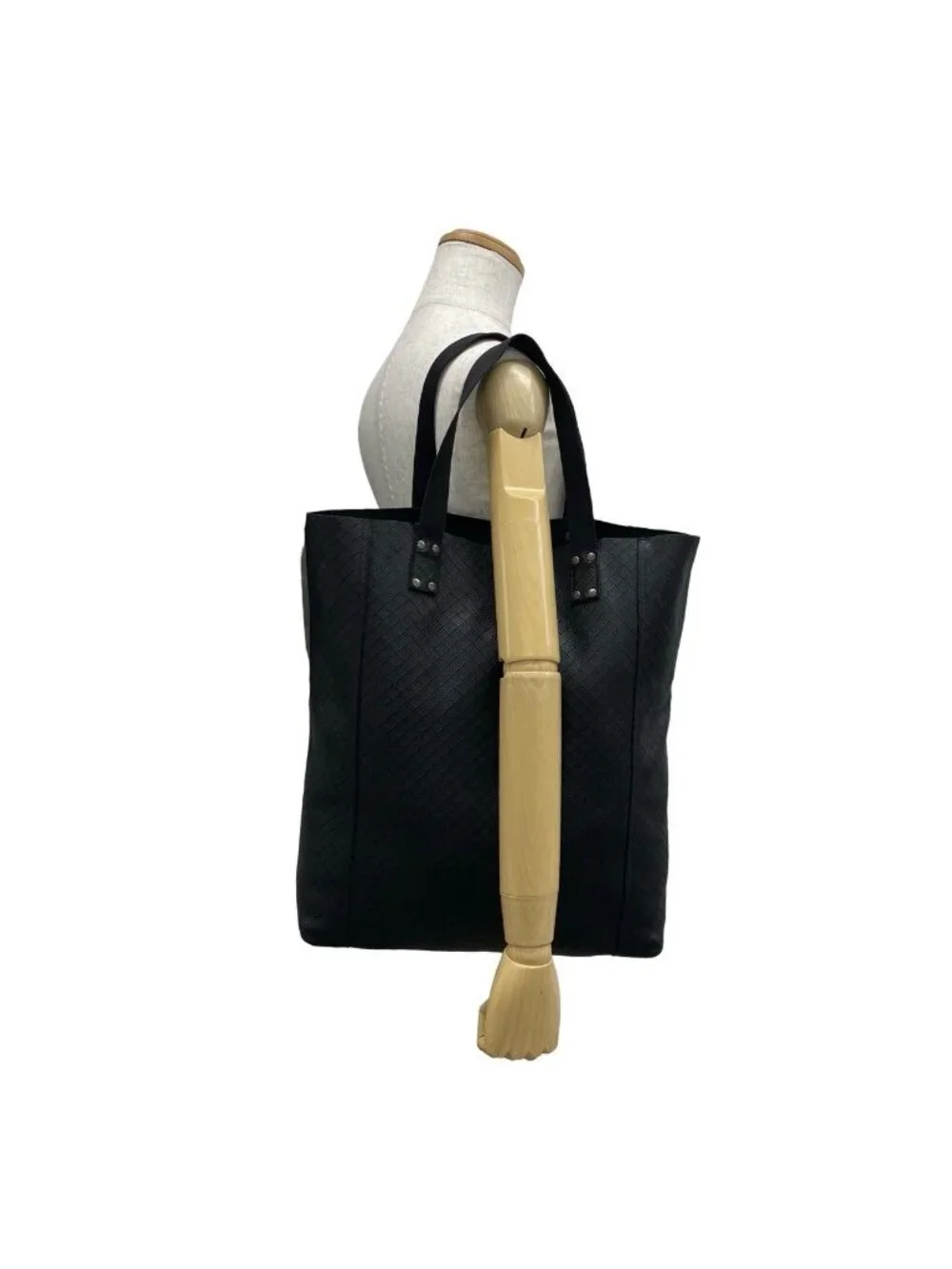 Bottega Veneta Intreccio Mirage Leather Tote Bag Black